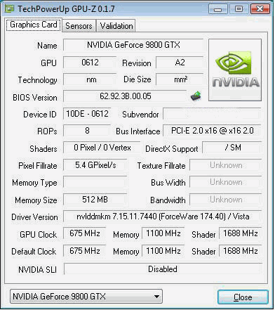 Первый тест GeForce 9800 GTX Первый тест GeForce 9800 GTX