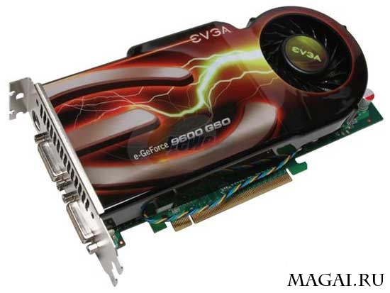 eForce 9600 GSO в двухслотовом исполнении от EVGA eForce 9600 GSO в двухслотовом исполнении от EVGA