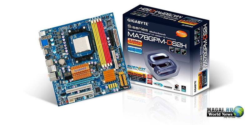 Плата Gigabyte GA-MA78GPM-DS2H на базе AMD 780G с DDR3-памятью на борту