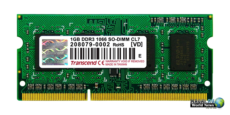 Новые модули SO-DIMM DDR3 памяти для ноутбуков от Transcend