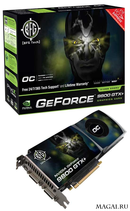 BFG разогнала GeForce 9800 GTX+ по ядру до 760 МГц BFG разогнала GeForce 9800 GTX+ по ядру до 760 МГц