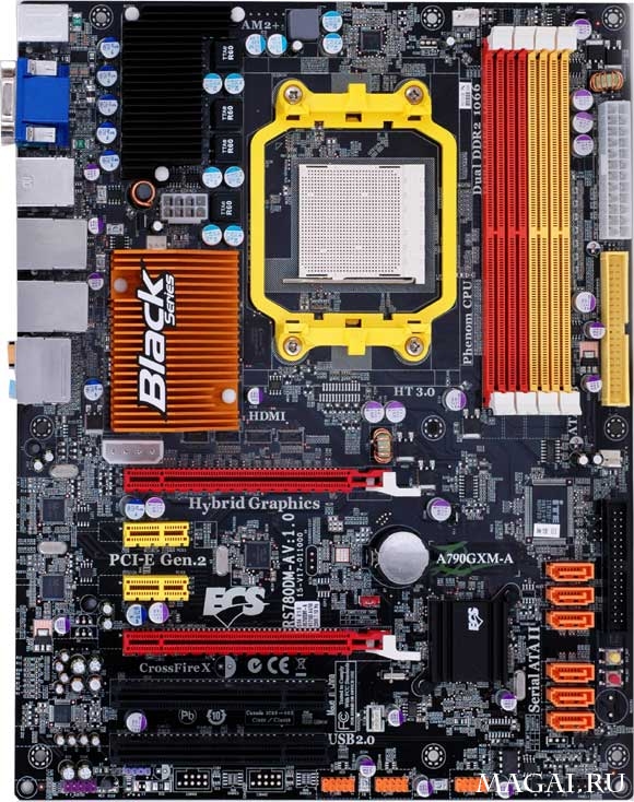 Первые снимки "чёрной" платы ECS на базе AMD 790GX Первые снимки "чёрной" платы ECS на базе AMD 790GX
