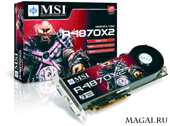 MSI первой фабрично разогнала Radeon HD 4870 X2 MSI первой фабрично разогнала Radeon HD 4870 X2