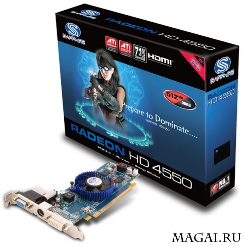 Radeon HD 4550 в нестандартной "синей" версии Sapphire Radeon HD 4550 в нестандартной "синей" версии Sapphire