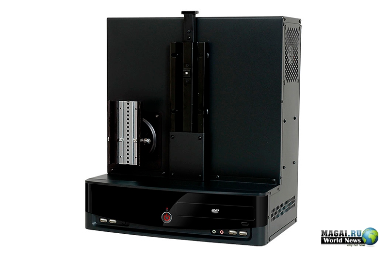 Необычный корпус L-type PC Case от Chieftec с креплением для монитора