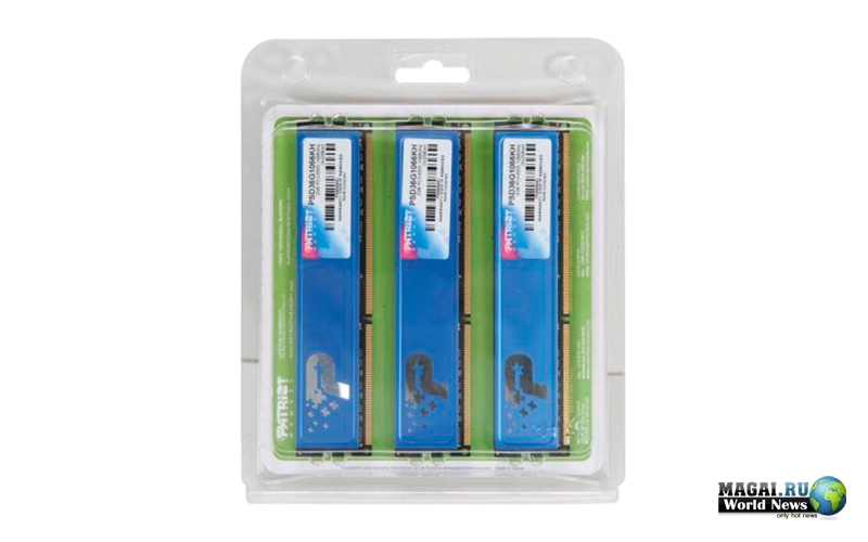 Трёхканальные наборы памяти DDR3-1066 серии Signature от Patriot